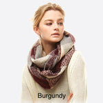burgundy plaid infinity scarf
