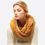 mustard plaid infinity scarf