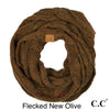 flecked olive c.c knit infinity scarf
