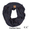 flecked navy c.c knit infinity scarf