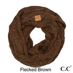 flecked brown c.c knit infinity scarf