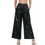 Black Leather {{ pants }} WIDE leg