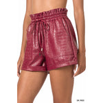 DK RED •LEATHER SHORTS•