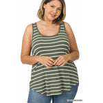 'POOL SIDE' >> Striped << Curvy Tanks