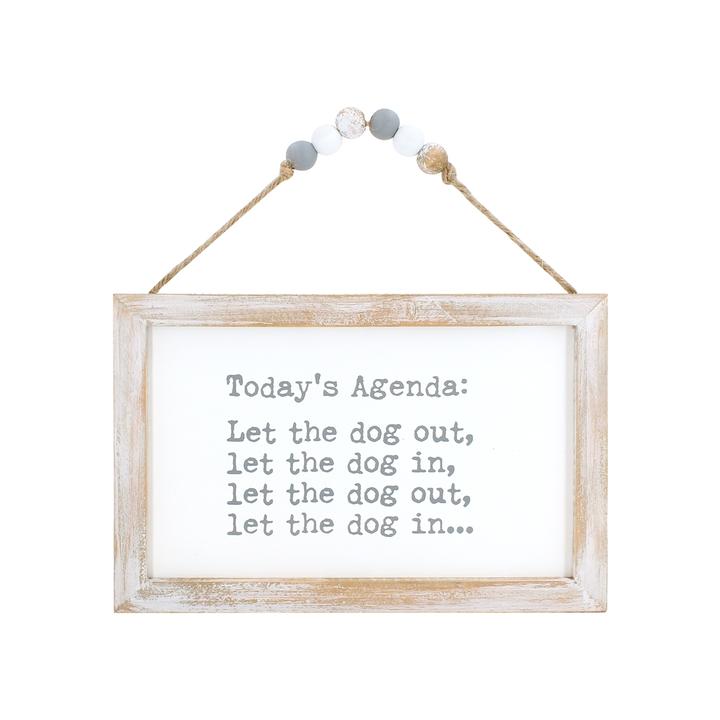 Dog Out, Dog In ::Beaded Sign::