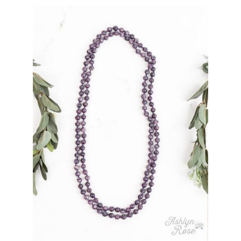 {Purple Amethyst} All Natural Stone Beaded Necklace