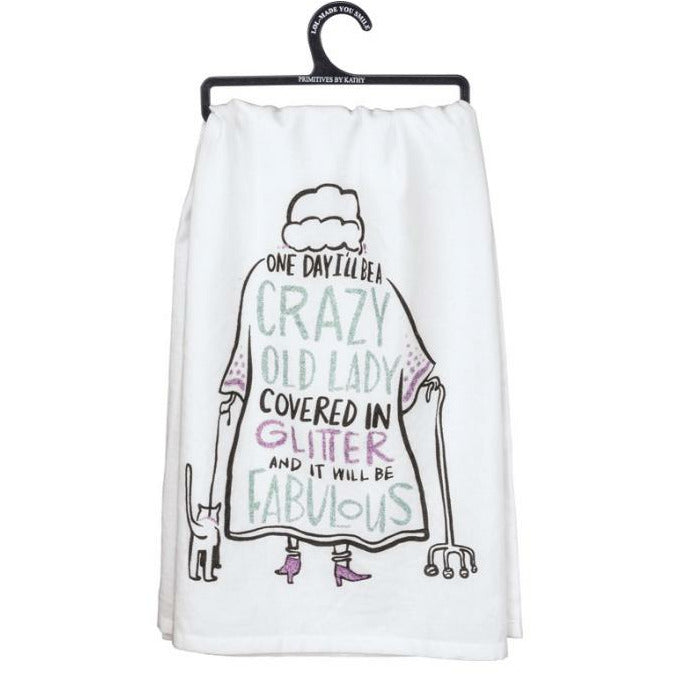 Crazy Old Lady ||Dish Towel||