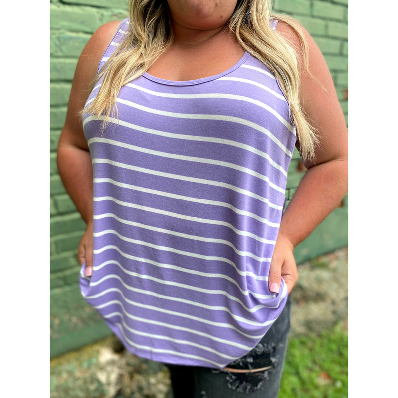 'POOL SIDE' >> Striped << Curvy Tanks