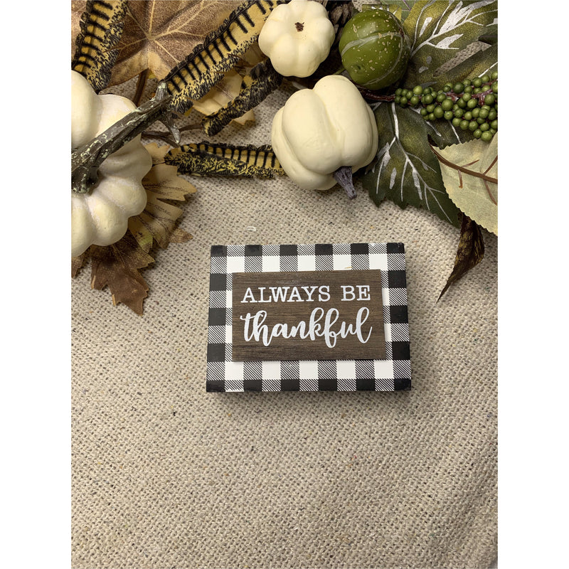 Thankful Plaid Box Sign