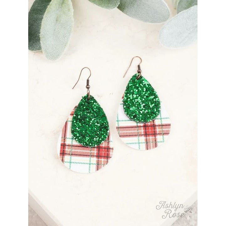 Prettiest Present {Christmas Earrings} Green + Plaid
